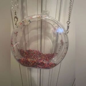 Clear iridescent Clutch HandBag-Confetti glitter